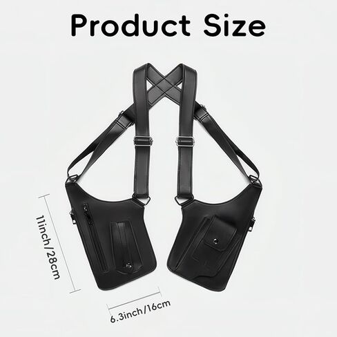 Premium Leather Crossbody Bag, Double Strap Armpit Bag for Men, Anti-Theft Hidden Adjustable Chest Holster for Men in Saudi Arabia