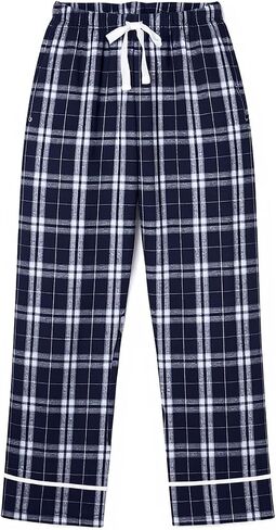 boxercraft Navy Silver Plaid Youth Wide Cuff Flannel Pant-Yxl in Saudi Arabia
