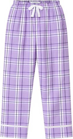 boxercraft Lavendar Carnegie Plaid Youth Wide Cuff Flannel Pant-Yl in Saudi Arabia
