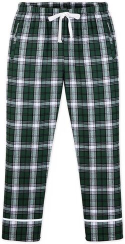 boxercraft Green White Plaid Youth Wide Cuff Flannel Pant-Ym in Saudi Arabia