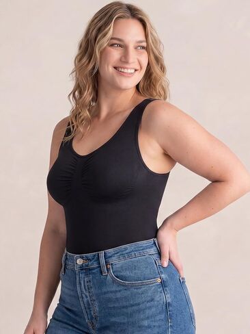 ATTLADY Shapewear Tank Tops for Women - Tummy & Waist Control Compression Camisole | Slimming Seamless V-Neck Body Shaper Vest in Saudi Arabia