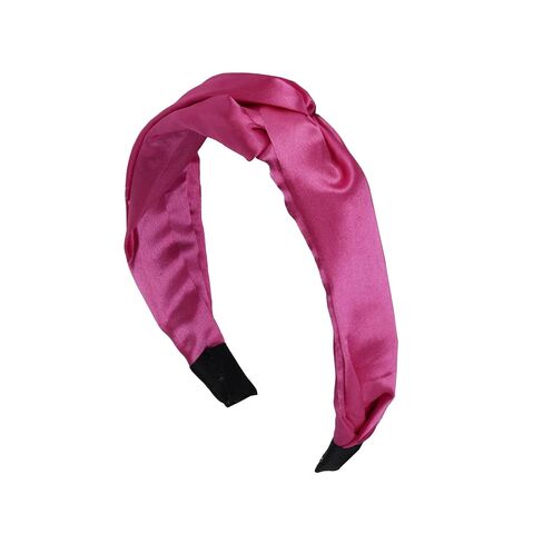 Motique Accessories عصابة رأس من الساتان للنساء مع عصابة شعر معقودة بشكل عمامة ملتوية باللون الأخضر in Kuwait