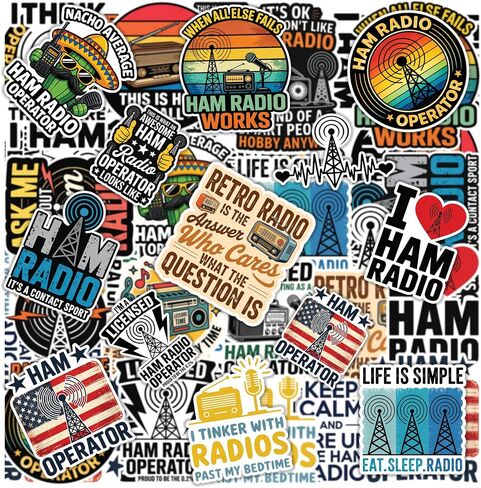 20PCS Ham Radio Stickers – Amateur Radio Operator Vinyl Waterproof Stickers for Hobbyists, Engineers, Laptop, Water Bottle in Saudi Arabia
