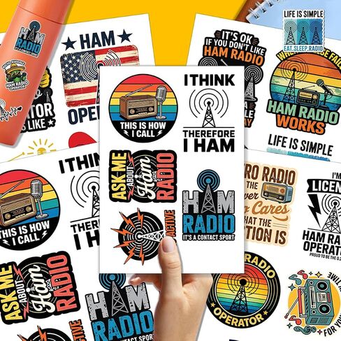20PCS Ham Radio Stickers – Amateur Radio Operator Vinyl Waterproof Stickers for Hobbyists, Engineers, Laptop, Water Bottle in Saudi Arabia