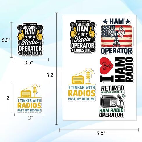 20PCS Ham Radio Stickers – Amateur Radio Operator Vinyl Waterproof Stickers for Hobbyists, Engineers, Laptop, Water Bottle in Saudi Arabia