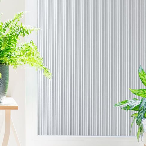 Reeded Glass Light Effects Window Privacy Film by Artscape - Decorative Textured Glass Design, Static Cling, Allows Natural Light in, UV Protection, Easy DIY Installation - 35.43 x 72 Inch in Kuwait