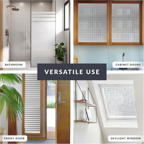 Reeded Glass Light Effects Window Privacy Film by Artscape - Decorative Textured Glass Design, Static Cling, Allows Natural Light in, UV Protection, Easy DIY Installation - 35.43 x 72 Inch in Kuwait