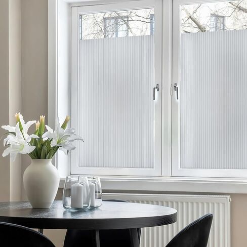 Reeded Glass Light Effects Window Privacy Film by Artscape - Decorative Textured Glass Design, Static Cling, Allows Natural Light in, UV Protection, Easy DIY Installation - 35.43 x 72 Inch in Kuwait