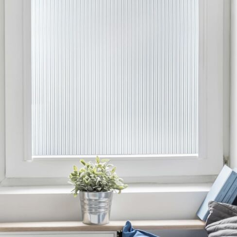 Reeded Glass Light Effects Window Privacy Film by Artscape - Decorative Textured Glass Design, Static Cling, Allows Natural Light in, UV Protection, Easy DIY Installation - 35.43 x 72 Inch in Kuwait