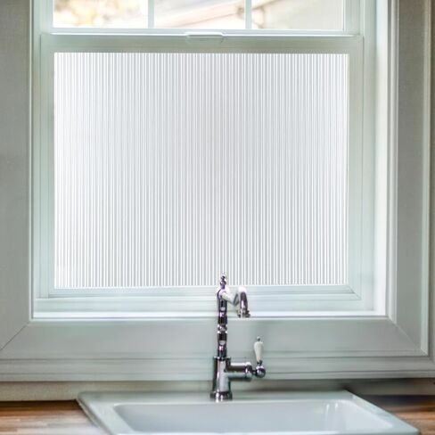 Reeded Glass Light Effects Window Privacy Film by Artscape - Decorative Textured Glass Design, Static Cling, Allows Natural Light in, UV Protection, Easy DIY Installation - 35.43 x 72 Inch in Kuwait