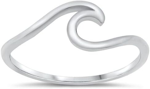 Delicate Wave Stacking Ring in Sterling Silver in Saudi Arabia