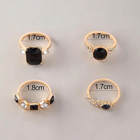 14K Gold Plated Stackable Rings Set for Women, Green Crystal Rhinestone Statement Rings, Vintage Knuckle Rings for Daily Party Wedding Prom Fashion Jewelry Gift in Saudi Arabia