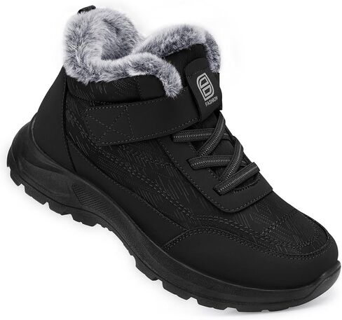 SHIBEVER Snow Boots Women Warm: Winter Ankle Booties Waterproof Elasitc Lace Easy on & off Anti-Slip Lightweight Outdoor Shoes in Kuwait