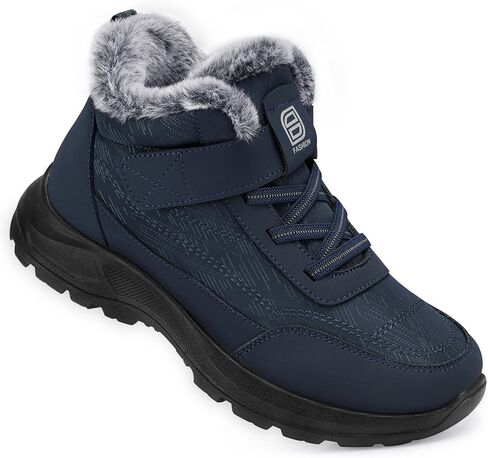 SHIBEVER Snow Boots Women Warm: Winter Ankle Booties Waterproof Elasitc Lace Easy on & off Anti-Slip Lightweight Outdoor Shoes in Kuwait