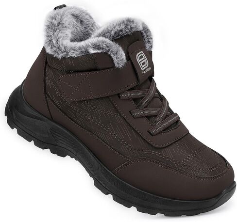 SHIBEVER Snow Boots Women Warm: Winter Ankle Booties Waterproof Elasitc Lace Easy on & off Anti-Slip Lightweight Outdoor Shoes in Kuwait
