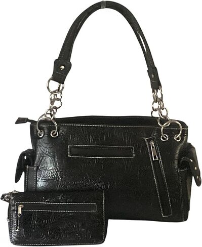 HW Collection Western Handbag Rhinestone Cross Angelic Wings Women Purse and Wallet Set in Saudi Arabia