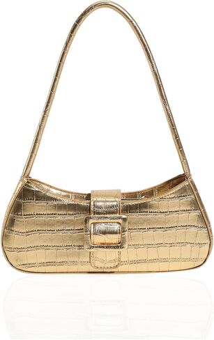 Small Shoulder Bag for Women,Elegant Metallic Crocodile Embossed PU Leather Top Handle Underarm Purse in Saudi Arabia
