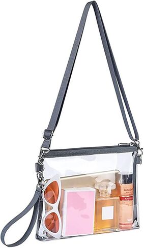 Ulalaza Women Transparent Shoulder Crossbody Bag Designer Fashion Handbag Purse Shoulder Strap Zipper in Kuwait