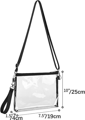 Ulalaza Women Transparent Shoulder Crossbody Bag Designer Fashion Handbag Purse Shoulder Strap Zipper in Kuwait