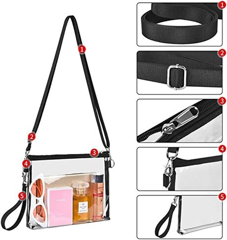Ulalaza Women Transparent Shoulder Crossbody Bag Designer Fashion Handbag Purse Shoulder Strap Zipper in Kuwait