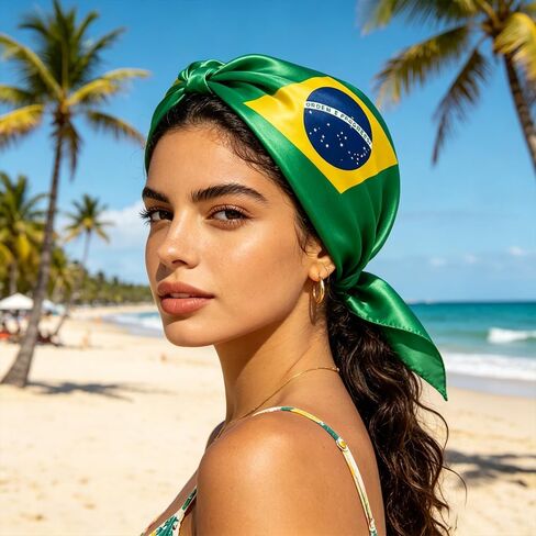 Women's Bandana Head Scarf, Imitation Chiffon Silk, Fashion Scarf for Hair and Neck (Brazil) in Kuwait