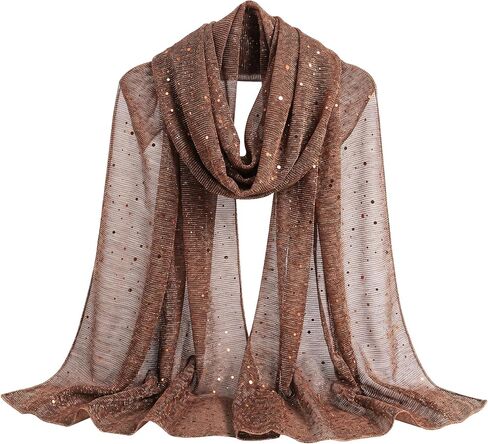 Women's Sequin Bandana Square Scarf Silk Scarves Bandana Mesh Sheer Beach Glitters Shawl Wrap for Evening Dresses in Kuwait