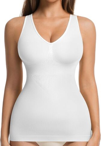 ONEW Compression Tank Tops for Women Shapewear Tummy Control Seamless Body shaper Deep V Neck Camisole Tops in Saudi Arabia