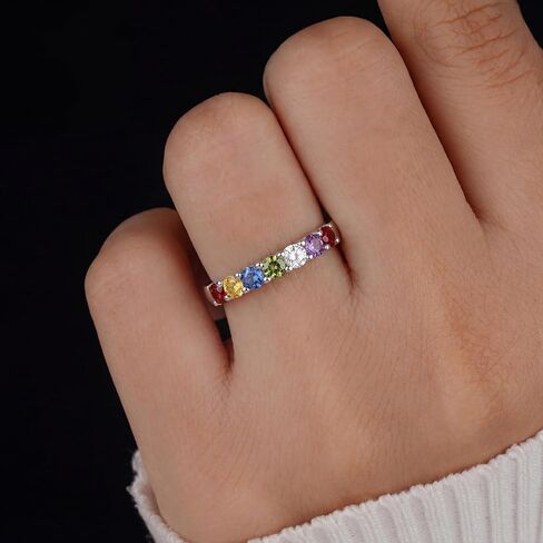 925 Silver Sparkling Multi-CZ Diamond Row Ring Ideal for Wedding or Everyday Wear Wearable by Both Men and Women Gifts for Mothers Early Fashion Trends in Kuwait