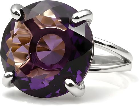 14k Gold Rings for Women - Large Amethyst Jewelry Ring in Rose Gold - Fashion Jewelry for Her - Birthdays, Anniversaries, Prom, Wedding - with Fancy Box Included in Kuwait