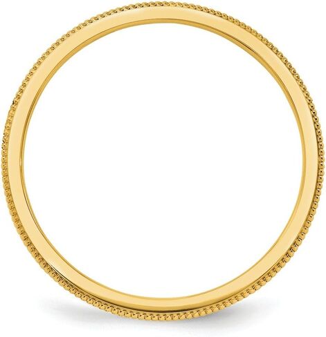Sonia Jewels Solid 14k Yellow Gold 1.5mm Milgrain Wedding Band in Saudi Arabia