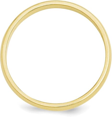14k Yellow Gold Half-Round 3mm Wedding Band Ring for Men or Women - Classic Domed Solid Polished Band with Rounded Profile - Unisex Plain Gold Jewelry Cast and Engravable for Timeless Commitment in Kuwait