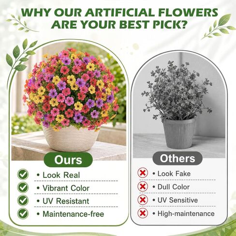 2Pcs 22" Artificial Topiary Ball Flowers for Outdoors Planters, Spring Summer Decoration, UV Resistant Faux Floral Greenery, Fake Shrubs Bushes for Indoor Outdoor Garden Yard Porch Patio Home Decor in Kuwait
