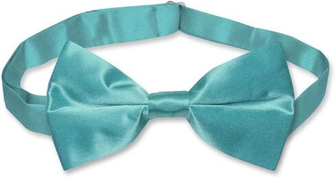 Biagio Men's SILK Dress Vest Bow Tie Solid TURQUOISE AQUA BLUE Color BowTie Set in Kuwait