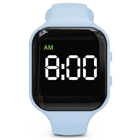 Waterproof Potty Training Watch Rechargeable Vibrating Alarm Reminder Watch Silent Wake Up Watch - with Lock (Light Blue) in Kuwait