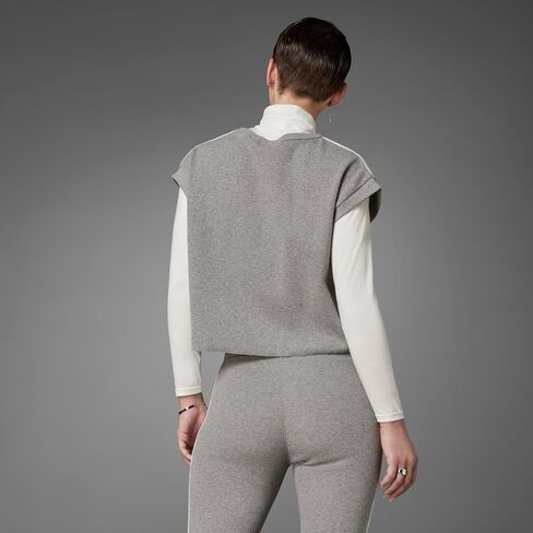 تي شيرت نسائي من adidas Originals باللون الأزرق بطبعة Waffle Crop، Core Heather in Kuwait