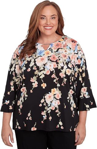 Falling Flower Beaded Split Neck Top in Kuwait