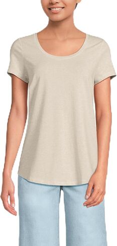 Lands' End Women's Short Sleeve Lightweight U-Neck T-Shirt in Saudi Arabia