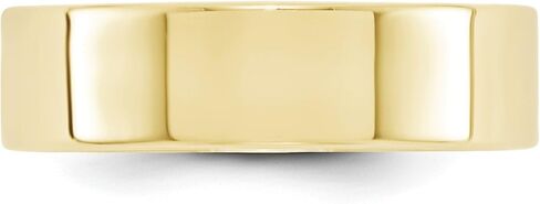 Wedding Bands for Women and Men 10k Yellow Gold Ring - Classic, Flat, Polished Unisex Wedding Band - Lightweight 6mm Solid Anniversary Ring - Timeless Bridal Jewelry in Kuwait