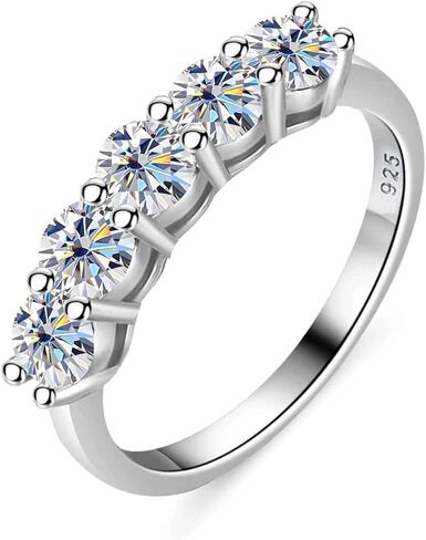 1 pc Classic 925 Sterling Silver 0.3ct Synthetic Moissanite Ring For Women Anniversary Luxury Fine ladies jewelery Gifts in Kuwait