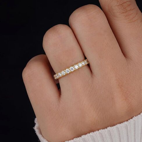 925 Silver Simple Row CZ Diamond Ring Wearable by Both Men and Women Suitable for Daily Date Wear Gifts for Mothers Early Fashion Trends in Kuwait