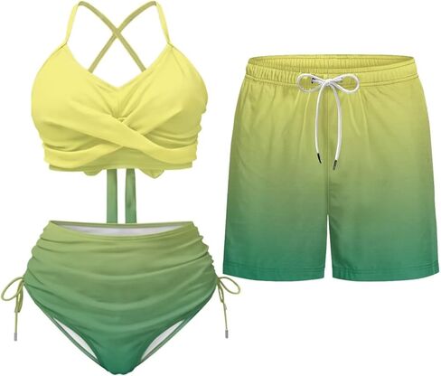 TOADDITDO Matching Swimsuits for Couples Women 2 Piece Bikini Sets Mens Swim Trunks Swimsuit Trendy Aloha Outfits in Saudi Arabia