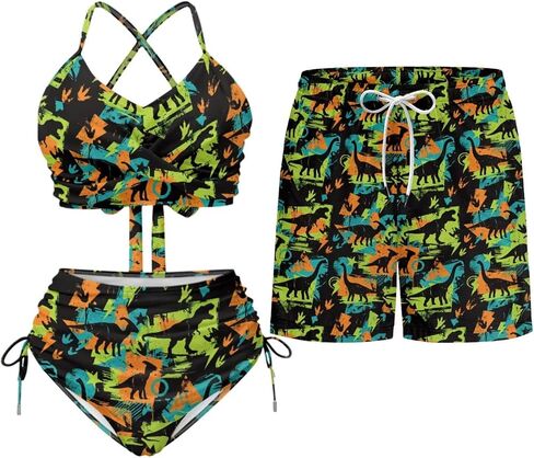 TOADDITDO Matching Swimsuits for Couples Women 2 Piece Bikini Sets Mens Swim Trunks Swimsuit Trendy Aloha Outfits in Saudi Arabia