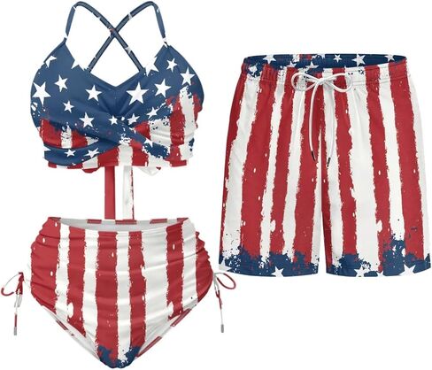 TOADDITDO Matching Swimsuits for Couples Women 2 Piece Bikini Sets Mens Swim Trunks Swimsuit Trendy Aloha Outfits in Saudi Arabia