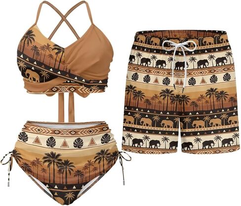 TOADDITDO Matching Swimsuits for Couples Women 2 Piece Bikini Sets Mens Swim Trunks Swimsuit Trendy Aloha Outfits in Saudi Arabia
