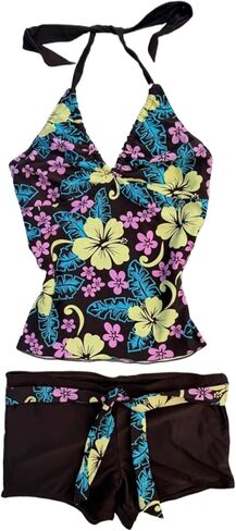 2 Piece Flower Y2k Tankini Women Summer Vintage Set Sexy Beach Swimsuit 2000s Bikini Vacation Going Out Outfits in Saudi Arabia