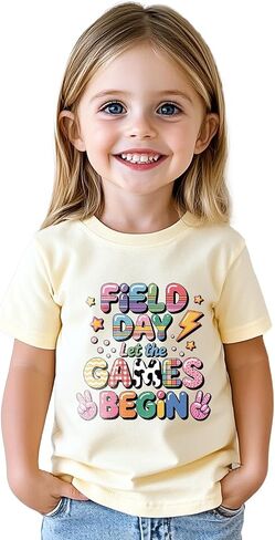 Field Day Shirt for Kids Toddler Boys Girls Colorful Field Day Prints T-Shirts Tops Funny Tee Short Sleeve 2-8 Years in Saudi Arabia