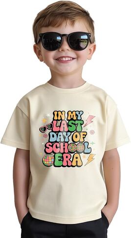 Toddler Boys Last Day of School Shirt for Kids Summer T-Shirts Tops Graphic Tee Short Sleeve 3T-8Y in Saudi Arabia