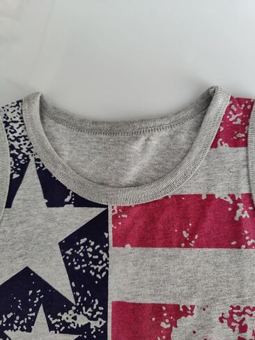Boys American Flag Tank Top, Sleeveless Crew Neck Distressed USA Flag Graphic Cotton Casual Tank Shirt,for Kids 2-8Y in Kuwait