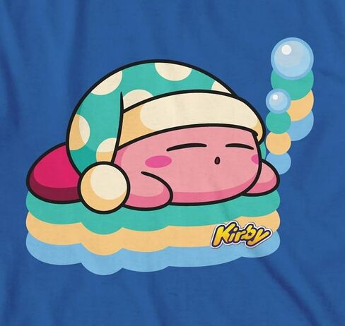 Kirby Main Character Sleeping Boy's Royal Blue T-Shirt-Large in Kuwait