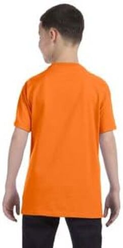 By Gildan Youth 53 Oz T-Shirt - Safety Orange - S - (Style # G500B - Original Label) in Kuwait